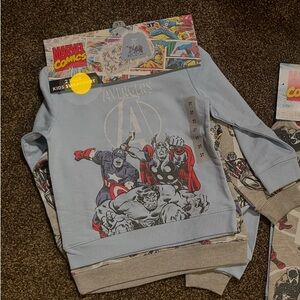 Set of 2 Marvel Comics Light Blue Avengers Sweatshirt